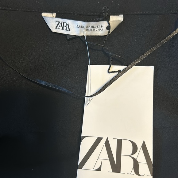 NWT ZARA PLEATED CROP TOP, Black, Size XXL - Picture 10 of 16